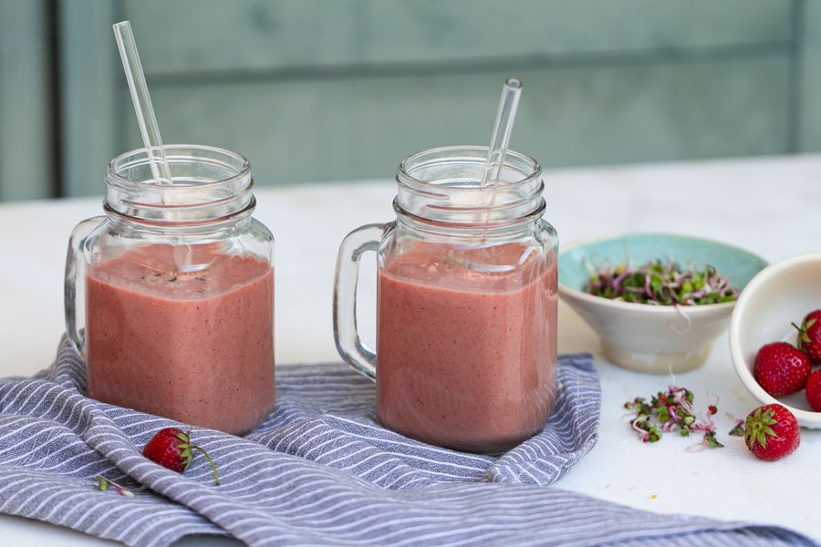 Erdbeer-Sprossen Smoothie Erdbeer-Sprossen Smoothie