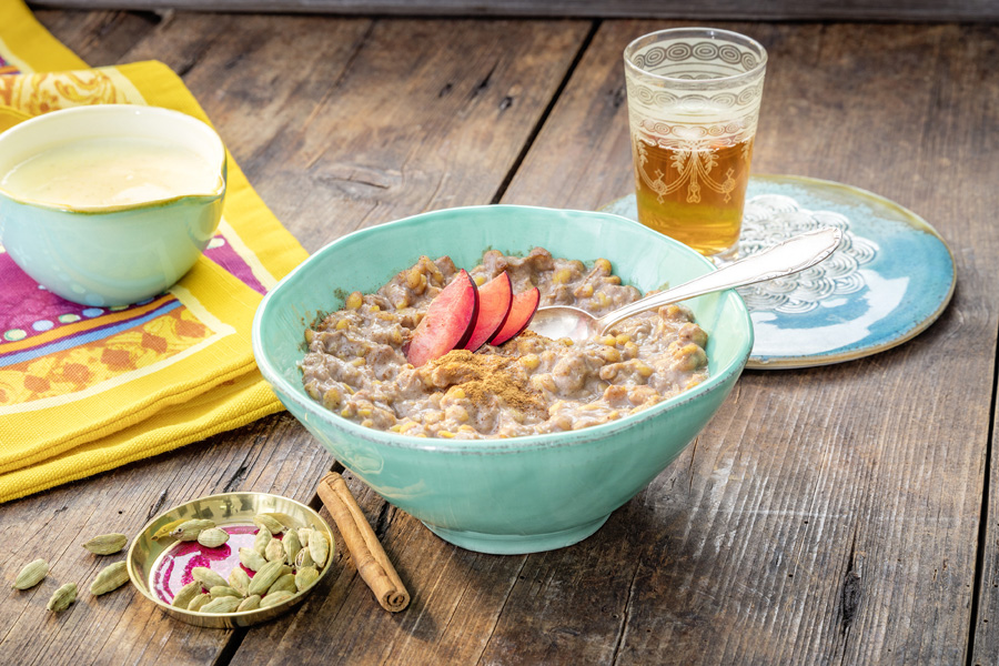 Süßer Chana Dal mit Vanillesauce Süßer Chana Dal mit Vanillesauce