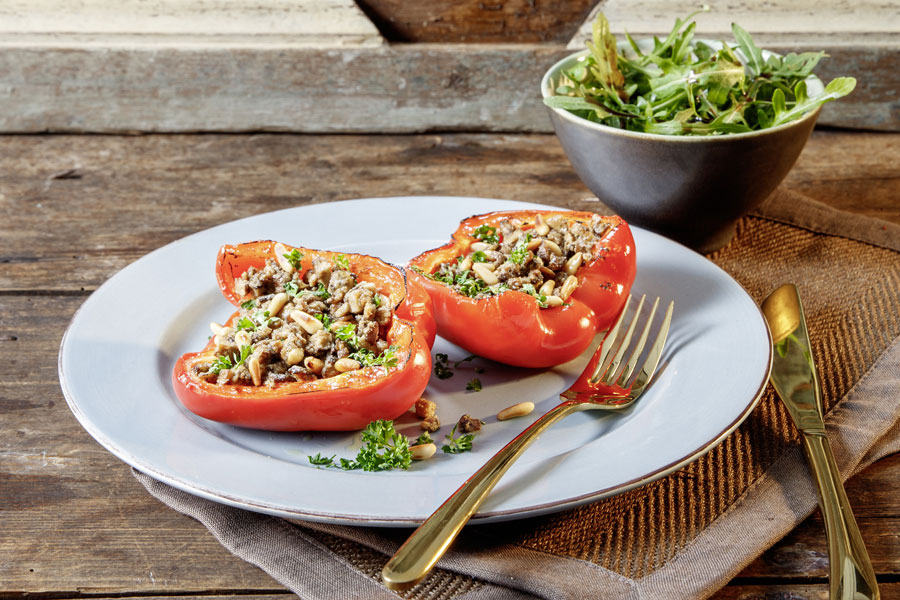Gefüllte Paprika mit Champignons Gefüllte Paprika mit Champignons
