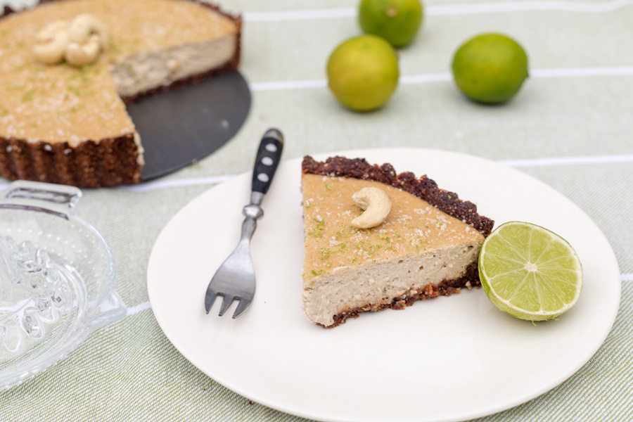 Käsekuchen mit Limette und Vanille