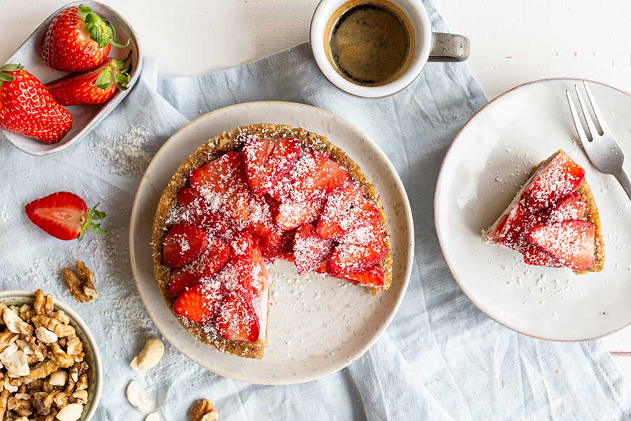 No-bake-Törtchen mit Erdbeeren No-bake-Törtchen mit Erdbeeren