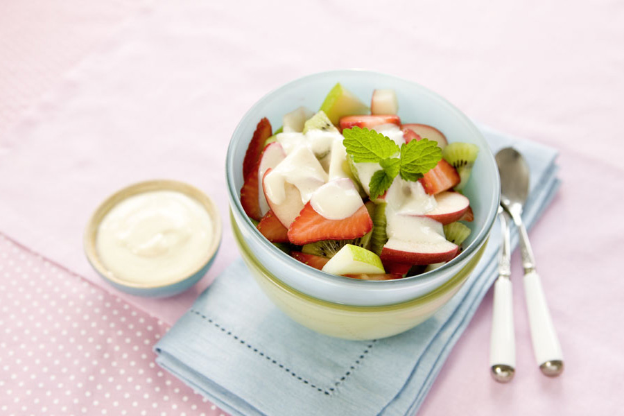 Obstsalat mit Mandelcreme Obstsalat mit Mandelcreme