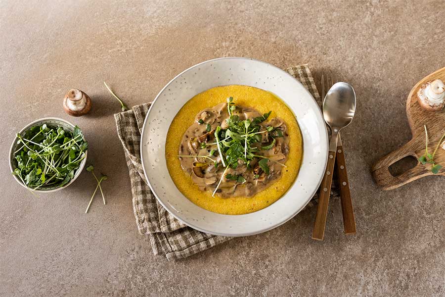 Cremige Polenta mit Pilz-Ragout Cremige Polenta mit Pilz-Ragout