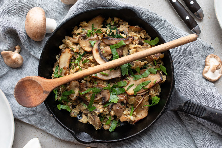 Low Carb Blumenkohlreis Pilz-Pfanne Low Carb Blumenkohlreis Pilz-Pfanne