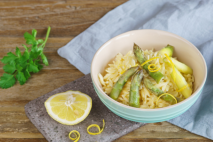 Zitrus-Risoni mit Spargel Zitrus-Risoni mit Spargel